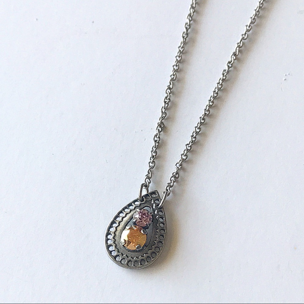 Sabika Swarovski Teardrop Necklace